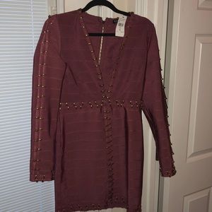 Bandage dress color mauve